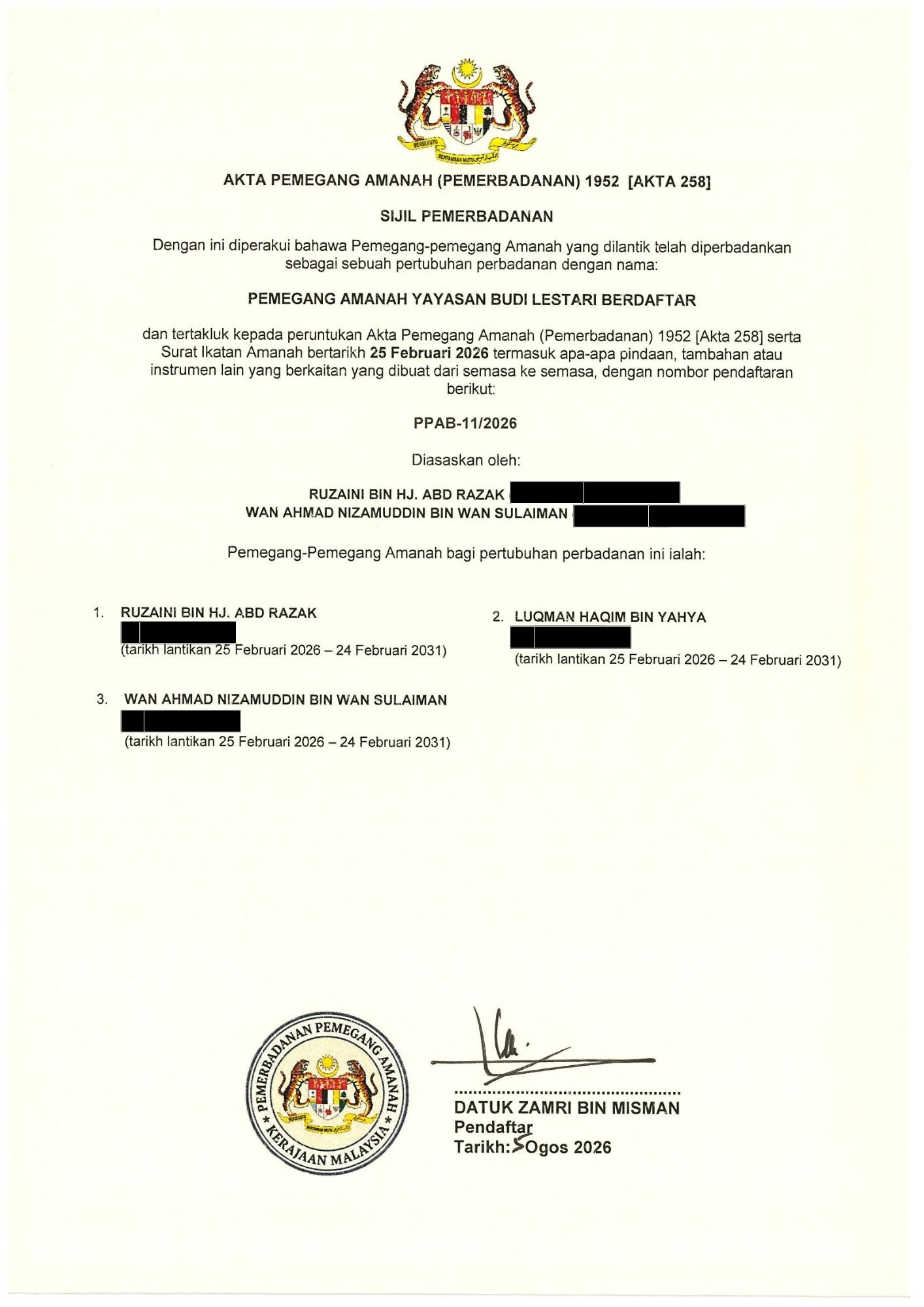Sijil Kelulusan 1